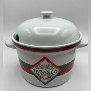 Tabasco McIlhenny Co Ceramic Lidded Soup and Chili Tureen Casserole Serving Dish